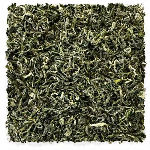 Chinese Bi Luo Chun loose-leaf green tea spirals from The Delicious Plant