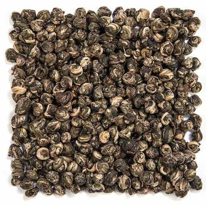 Jasmine Dragon Pearls hand-rolled green tea from The Delicious Plant